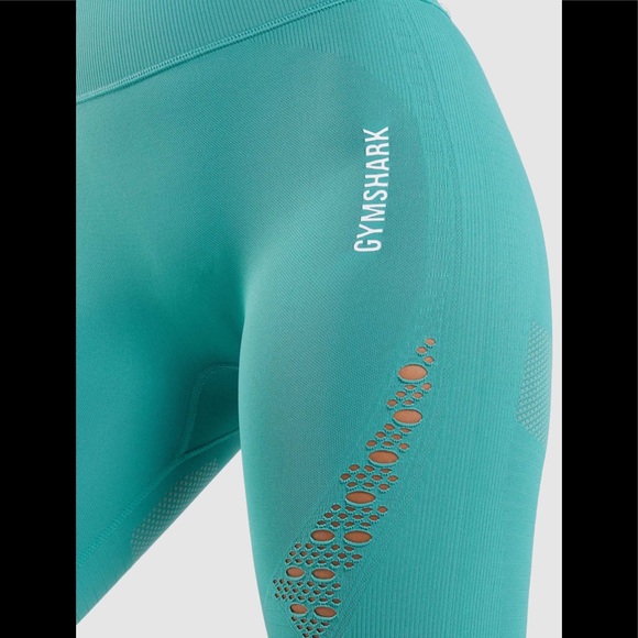 GYMSHARK Fauna Teal Energy Seamless Leggings - Picture 5 of 13